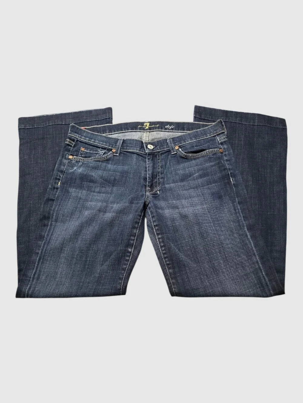 7 For All Mankind Short Inseam Dojo Slim Illusion Jeans Womens 31x30 Blue M-Wash